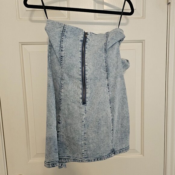 Rosette Denim Mini Dress - Picture 4 of 6